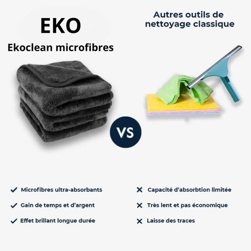 EKOClean Chiffon Microfibre XXL - L'offre 2+1 pour une propreté éclatante